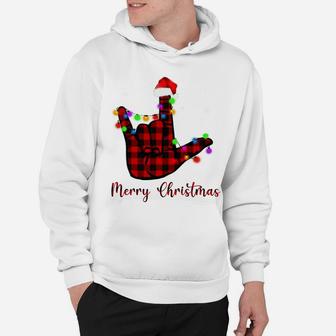 Merry Christmas Sign Language Asl Santa Hat Sweatshirt Hoodie | Crazezy CA