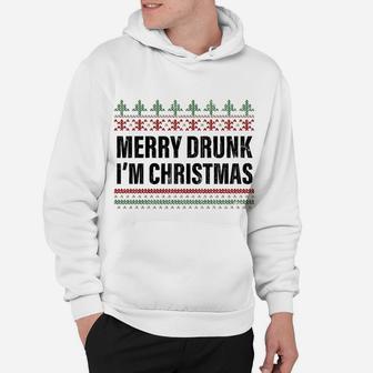 Merry Drunk I'm Christmas Funny Xmas Gift Drinking Hoodie | Crazezy AU
