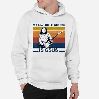 My Favorite Chord Is Gsus Jesus Play Guitar Retro Vintage Hoodie | Crazezy