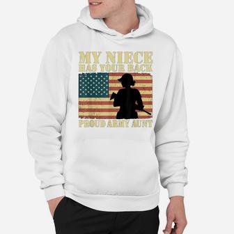My Niece Has Your Back Proud Army Aunt Military Auntie Gifts Hoodie | Crazezy DE