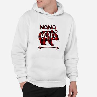 Nana Bear Red N Black Buffalo Plaid Bear Heart Hoodie | Crazezy CA