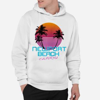 Newport Beach California Retro 80'S Sunset Zip Hoodie Hoodie | Crazezy