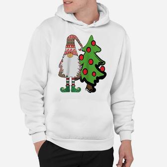Nordic Gnome Christmas Tree Tomte Nisse Holiday Cute Raglan Baseball Tee Hoodie | Crazezy