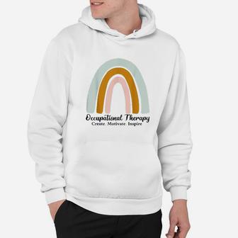 Occupational Therapy Create Motivate Inspire Rainbow Hoodie - Thegiftio UK