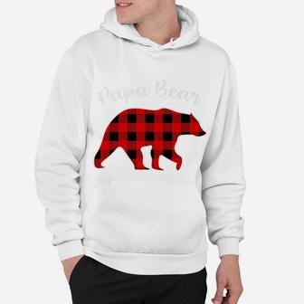 Papa Bear Red Plaid Buffalo Family Christmas Pajama Gift Hoodie | Crazezy UK