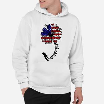 Patriotic Daisy Flag Merica Cute 4Th Of July Womens Gift Hoodie | Crazezy
