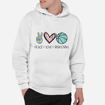 Peace Love Basketball Cute Design For Women Teen Girls Zip Hoodie Hoodie | Crazezy AU