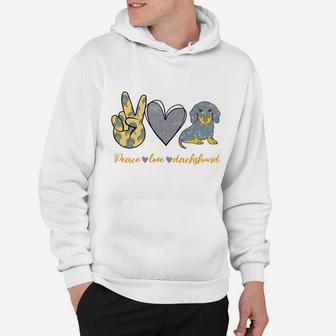 Peace Love Dachshund Dog Shirt Funny Dachshund Lover Gifts Sweatshirt Hoodie | Crazezy DE