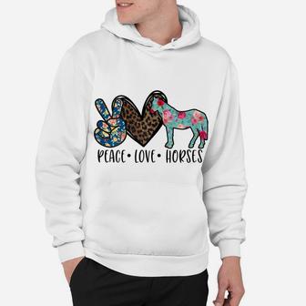 Peace Love Horses Funny Gift For Horse Lover Teen Girls Hoodie | Crazezy AU
