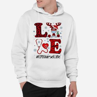 Ph Love Reindeer Er Nurse Christmas Red Plaid Leopard Gift Sweatshirt Hoodie | Crazezy