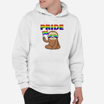 Rainbow Flag Pride Sloth Gay Pride Ally Lgbt Trans Hoodie - Thegiftio UK