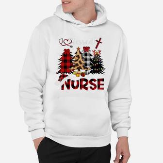 Red Buffalo Plaid Leopard Nurse Christmas Blessed Nurse Xmas Sweatshirt Hoodie | Crazezy CA