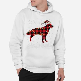 Red Plaid Buffalo German Shepherd Merry Christmas Pajamas Hoodie | Crazezy AU