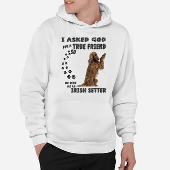 Red Spaniel Dog Mom Dad Quote Print, Cute Irish Red Setter Hoodie | Crazezy UK