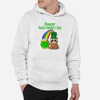 Saint Patricks Day Sloth Cute Funny St Pattys Kids Hoodie - Thegiftio UK