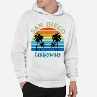 San Diego Ca Palm Trees California Souvenir Retro Vintage Hoodie | Crazezy DE