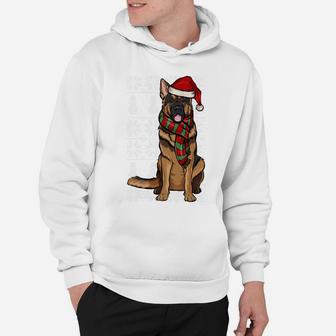 Santa Hat Xmas German Shepherd Ugly Christmas Hoodie | Crazezy