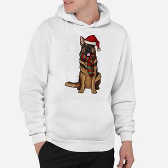 Santa Hat Xmas German Shepherd Ugly Christmas Sweatshirt Hoodie | Crazezy