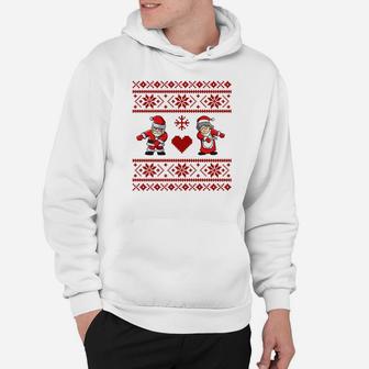 Santa Mrs Claus Love Flossing Ugly Sweater Xmas Sweatshirt Hoodie | Crazezy