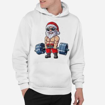 Santa Weightlifting Christmas Fitness Gym Deadlift Xmas Men Hoodie | Crazezy DE