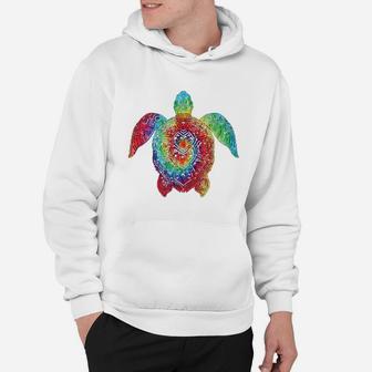 Sea Turtle Ocean Tie Dye Rainbow Hippie Costume Hippy Gift Hoodie - Thegiftio UK