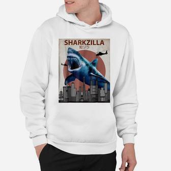 Sharkzilla Funny Shark | Shark Lovers Gift Hoodie | Crazezy