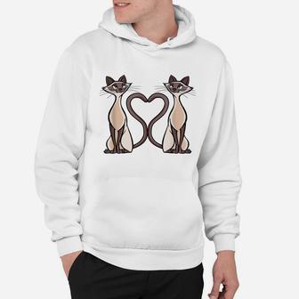 Siamese Cat Heart Design Cat Lovers, Ladies And Gentlemen Hoodie | Crazezy CA