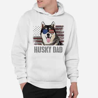 Siberian Husky Best Dog Dad Ever Retro Usa American Flag Hoodie | Crazezy CA