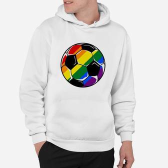 Soccer Ball Gay Pride Lgbt Rainbow Flag Hoodie - Thegiftio
