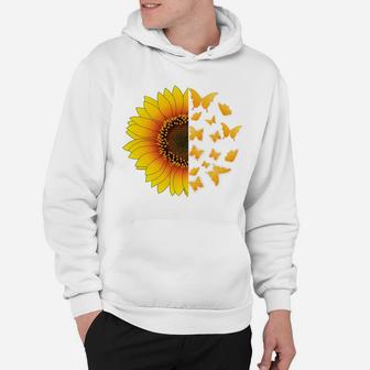 Sunflower Butterfly Hippie Soul Nature Lover Gift Hoodie - Thegiftio UK