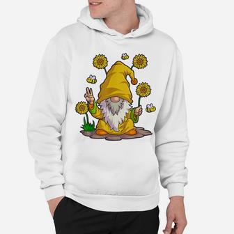 Sunflower Gnome Shirt Women Buffalo Plaid Girls Flower Lover Hoodie | Crazezy