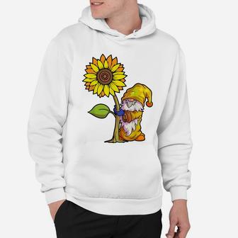 Sunflower Gnome Shirt Women Buffalo Plaid Girls Flower Lover Hoodie | Crazezy DE
