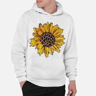 Sunflower Leopard Animal Print Fashion Flower Graphic Hoodie | Crazezy