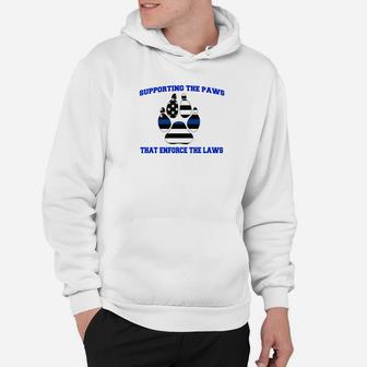 Thin Blue Line Supporting The Paws That Enforce The Laws Shirt Hoodie - Thegiftio UK