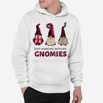 Three Gnomes - Just Hanging With My Gnomies Buffalo Plaid Hoodie | Crazezy DE