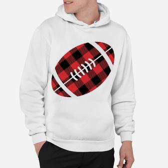 Tis The Season Buffalo Plaid Football Ball Christmas Pajama Sweatshirt Hoodie | Crazezy