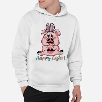 Tu Happy Easter Pig Bunny Easter Egg Hunting Costume Hoodie | Crazezy CA