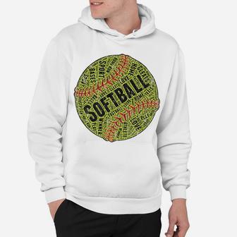 Typography Softball For Girls, Women And Teens Hoodie | Crazezy AU
