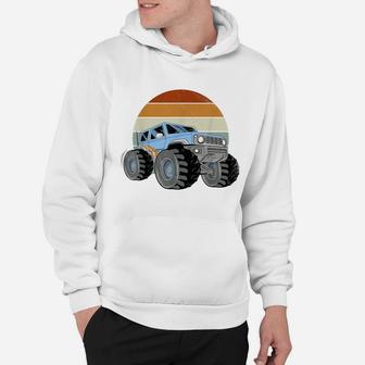 Unique Monster Truck Gifts For Boys Girls Retro Vintage Hoodie | Crazezy UK