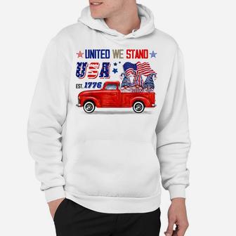 United We Stand Usa Patriotic Gnome American Flag Hoodie | Crazezy