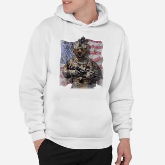 Usa America Patriot Brown Pit Bull Dog Army Commando Hoodie | Crazezy AU