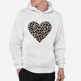Valentine Day Casual Buffalo Leopard Print Love Heart Hoodie | Crazezy