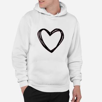Valentines Day Women Cute Heart Buffalo Plaid Love Graphic Hoodie | Crazezy