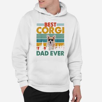 Vintag Retro Best Corgi Dog Dad Happy Father's Day Dog Lover Hoodie | Crazezy