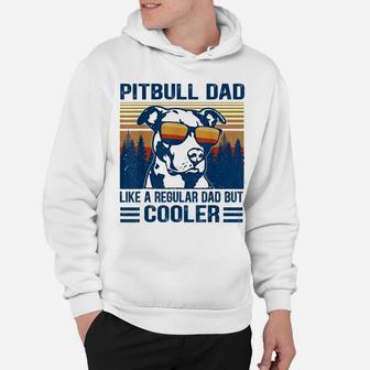 Vintage Pitbull Dad Like A Regular Dad But Cooler Funny Gift Hoodie | Crazezy