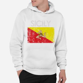 Vintage Sicily Sicilian Flag Pride Gift Sweatshirt Hoodie | Crazezy