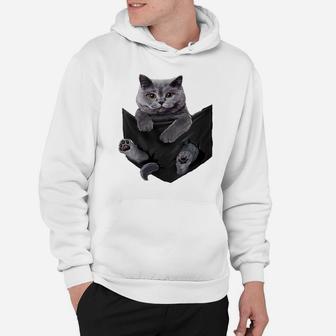 Womens Cat Lovers Gifts British Shorthair In Pocket Funny Kitten Hoodie | Crazezy AU