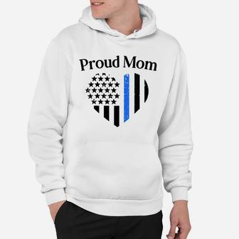 Womens Cute Proud Mom Law Enforcement Police Officer Cop Mama Gift Hoodie | Crazezy AU