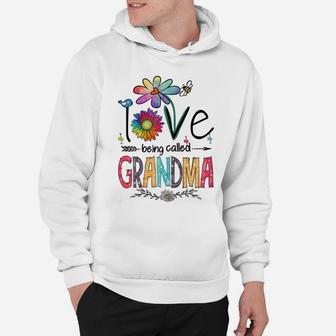 Womens I Love Being Called Grandma Daisy Flower Cute Mother's Day Hoodie | Crazezy DE