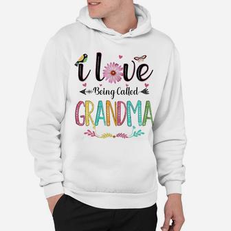 Womens I Love Being Called Grandma Daisy Flower For Mimi Nana Lover Hoodie | Crazezy